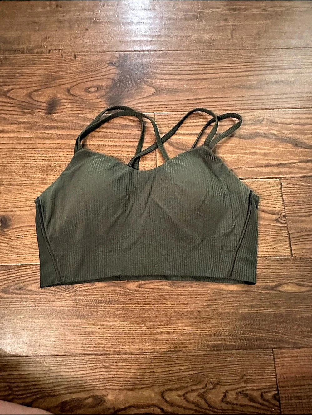 lululemon Energy Ribbed Longline Bra Sports Bra Green